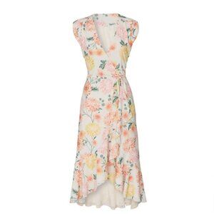 Yumi Kim Weekender Ivory Santorini Floral Wrap Dress, Size XS